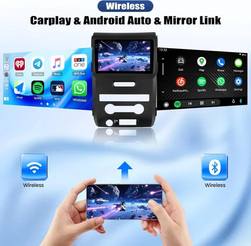 Miniatura 3 de 4G+64G Android 15 Estéreo para coche para Ford F150 2009-2012 con Carplay inalámbrico Android Auto, 9 pulgadas pantalla táctil Incell Radio coche 4