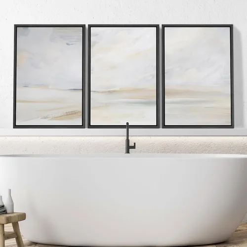 Miniatura 109 de SIGNWIN Lienzo enmarcado para pared, juego de arte sereno de pantanos con humedales verdes e ilustraciones de agua tranquila, arte moderno