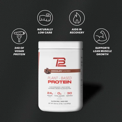 Miniatura 4 de TB12 Proteína en polvo a base de plantas de Tom Brady, 24g de proteína de guisante vegana, baja en azúcar, baja en carbohidratos, sin OMG, reemplazo