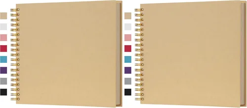 Miniatura 11 de potricher Álbum de scrapbook DIY de 10 x 10 pulgadas, 80 páginas de papel kraft grueso negro en blanco, libro de recuerdos para bodas y aniversarios