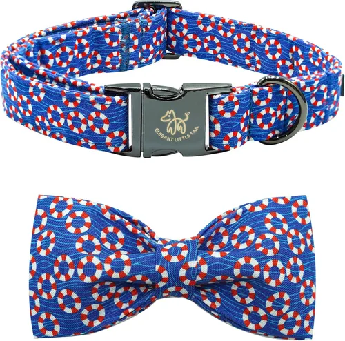 Miniatura 30 de Collar para perro Elegant Little Tail con moño, estampado de pepinillos, collar de moño lindo para perros pequeños eneldo