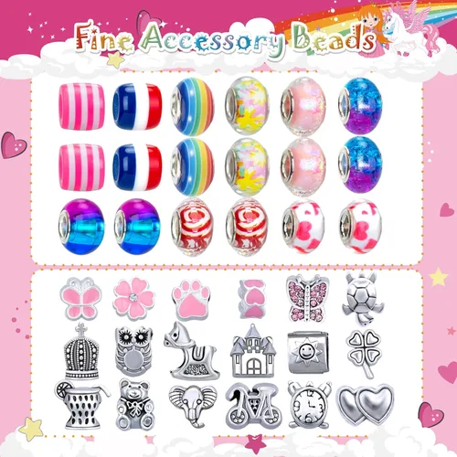 Miniatura 2 de SUZUTOY Kit de fabricación de pulseras para niñas, regalos de unicornios para niñas, artes y manualidades para niños de 4, 5, 6, 7, 8, 9, 10, 11