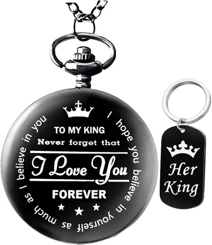 Miniatura 2 de Udaney to My-King-Reloj de bolsillo, regalos para novio, el mejor regalo para él, regalos de novia, regalos del día de San Valentín para hombres
