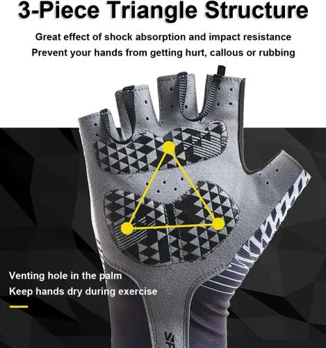 Miniatura 3 de SUJAYU Guantes de ciclismo, guantes de bicicleta de montaña, guantes de medio dedo, guantes de bicicleta para hombres, accesorios de bicicleta