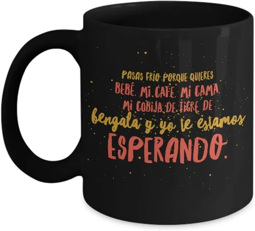Taza de Cafe Esperando Vaso, taza café divertidas, tazas personalizadas, coffee mug inspiradoras, taza con mensajes positivos.