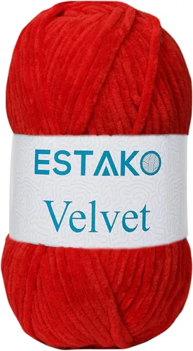 Miniatura 72 de Estako Manta de felpilla de terciopelo amigurumi para tejer y tejer, súper voluminosa, 3.53 oz (132 yardas) (1710 - naranja)