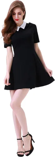Miniatura 3 de Aphratti - Vestido casual de manga corta para mujer con cuello de Peter Pan