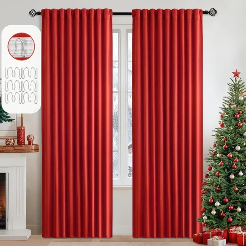 Miniatura 39 de MIULEE Cortinas opacas con pestaña trasera de 63 pulgadas de largo, juego de 2 paneles para sala de estar, dormitorio, privacidad, bolsillo