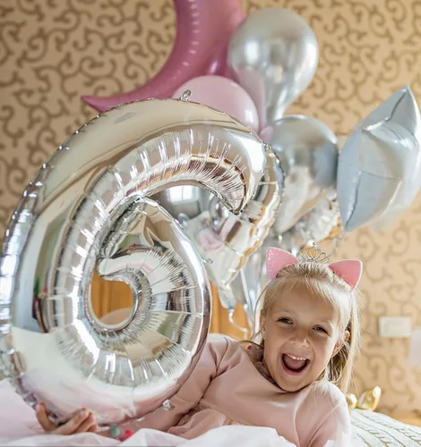 Miniatura 3 de Globo grande de 40 pulgadas con letras del número 6, letras del alfabeto, Mylar de aluminio, globos de helio con números grandes para cumpleaños