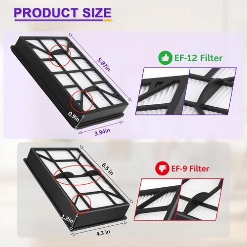 Miniatura 3 de Paquete de 3 filtros HEPA EF-12 de repuesto para aspiradora Kenmore 62731, 52731, 81615, 81614, BC4026, filtro de escape serie 600 para filtro de 3