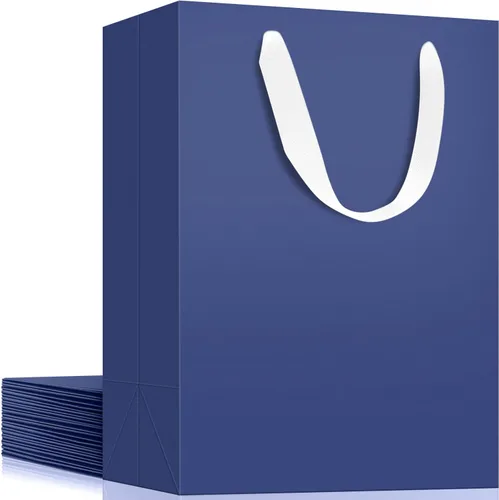 Miniatura 44 de EUSOAR Bolsas de compras y mercancías, tamaño mediano, 25 piezas de 7.8 x 3.9 x 11 pulgadas, bolsas de regalo reciclables de papel kraft marrón