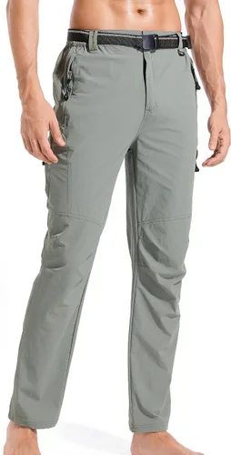 WENRONSTA Pantalones cargo de senderismo para hombre, secado rápido, ligeros, impermeables, 6 bolsillos, para exteriores, pesca, montaña,