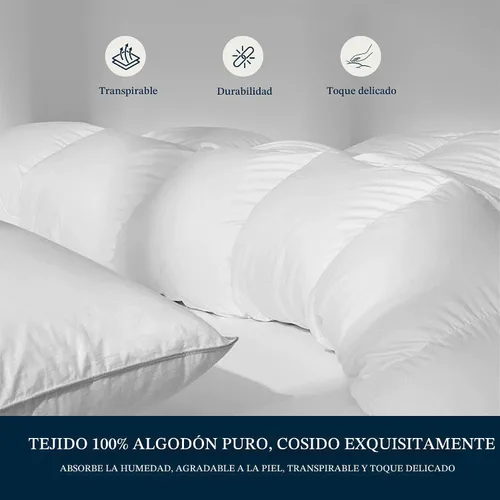 Miniatura 5 de Serta - Edredón de plumas de ganso con fibra de plumón y algodón, tamaño king con 100% de algodón, funda de edredón de lujo hipoalergénica