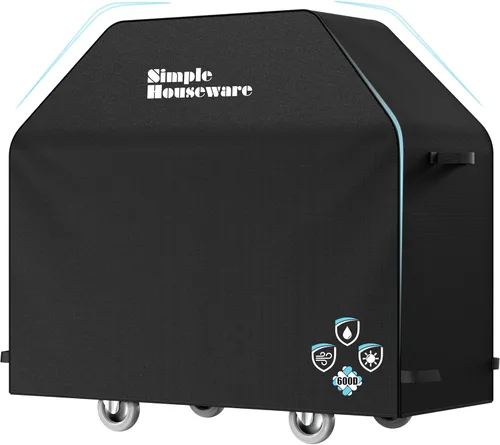 Miniatura 13 de Simple Houseware Cubierta para Parrilla de Gas BBQ de Servicio Pesado de 32 pulgadas, Poliéster 600D Impermeable, Resistente a la Intemperie
