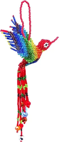 Miniatura 13 de Mia Jewel Shop - Figurina colgante decorativa de colibrí Figuras de pájaros para decoración del hogar Adorno de vidrio checo con cuentas