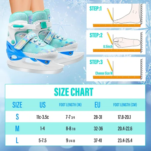 Miniatura 3 de Patines de hielo ajustables para niños y niñas, cómodos, cuchillas suaves, zapatos de patinaje sobre hielo para pista de hockey sobre hielo al aire