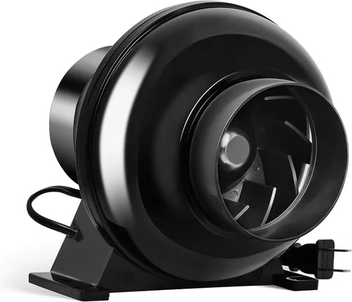 iPower Ventilador de ventilación en línea de conducto de 4 pulgadas y 195 CFM para tienda de cultivo, invernaderos, sótanos o cocinas, Lite