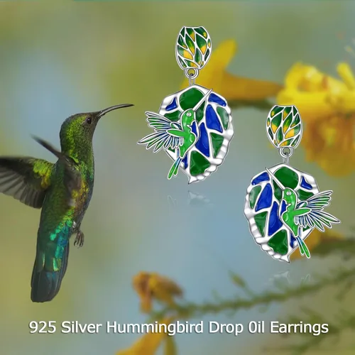 Miniatura 6 de CRMAD Aretes colgantes de plata de ley para mujer de ajolotlcolibríluciérnaga