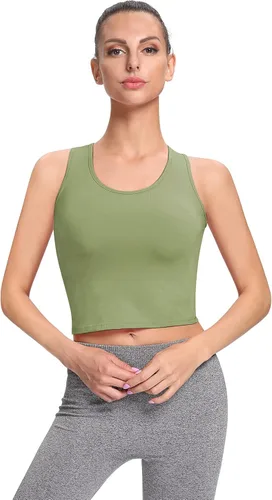 Miniatura 2 de Femdouce Camisetas sin mangas para mujer, camisetas sin mangas para entrenamiento, espalda cruzada, deportivas, camisetas básicas para correr