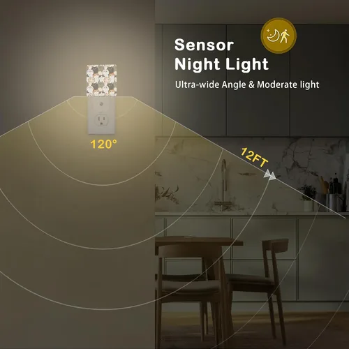 Miniatura 4 de Linda luz nocturna de gatos con sensores de luz del atardecer al amanecer, luces nocturnas LED de pared enchufables, lámpara de eficiencia