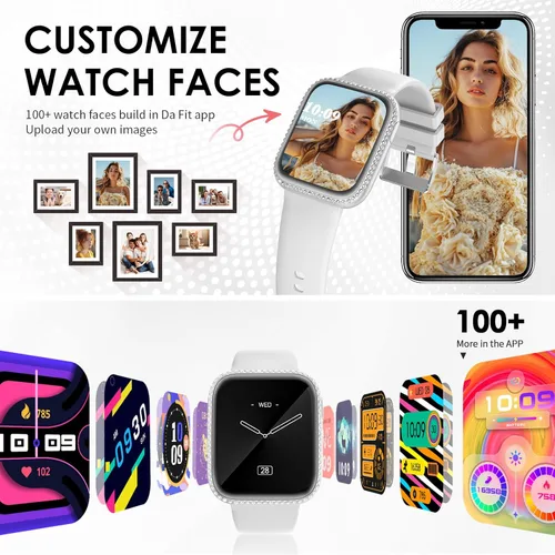 Miniatura 5 de Smart Watch for Women, 1.75" AMOLED Fitness Tracker for Android iOS, Answer/Make Call with Heart Rate Sleep Monitor 130+ Sports Mode, IP68 Gray Band