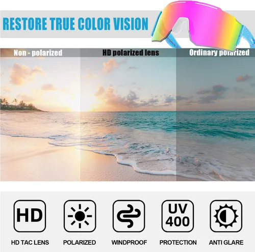 Miniatura 3 de Gafas de sol deportivas polarizadas para hombres y mujeres, gafas de sol para correr, jóvenes, ciclismo, béisbol, protección UV400 C8