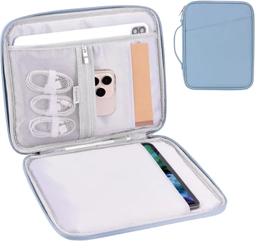 Miniatura 8 de Funda acolchada para tablet de 8 a 9 pulgadas, bolsa de viaje acolchada para Galaxy Tab A9 8.7/Tab A 8.4/Fire HD 8, estilo cartera con bolsillo
