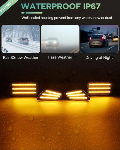 Miniatura 7 de Luces direccionales delanteras ámbar para Jeep Wrangler TJ 1997 1998 1999 2000 2001 2002 2003 2004 2005 2006, DRL luces de estacionamiento