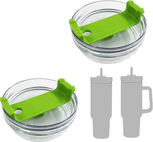 Miniatura 12 de Paquete de 2 tapas para vaso de 40 onzas compatibles con Stanley Quencher, cubiertas de vaso de acero inoxidable a prueba de derrames y resistentes