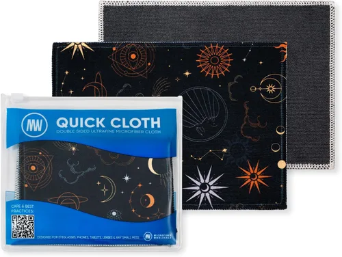 Miniatura 18 de Quick Cloth - Paños de limpieza de lentes de microfibra de 8 x 8 pulgadas, astrología, 1 paquete con funda, limpiador de lentes de doble cara