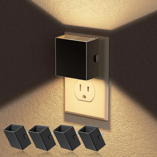 Miniatura 24 de JandCase Luz nocturna, luces nocturnas automáticas enchufables a la pared, paquete de 2 luces nocturnas modernas con sensor de luz automática, luz