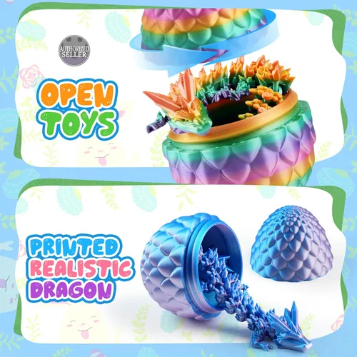 Miniatura 6 de Rapean Huevos de dragón impresos en 3D, huevo de dragón de cristal misterioso para rellenos de cestas de Pascua y esenciales, juguetes y decoración