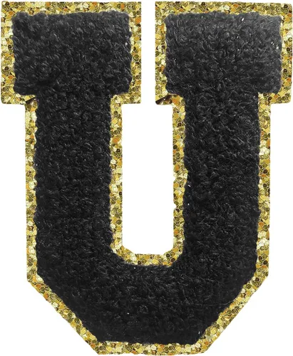 Miniatura 98 de SPRT - Parches de letras de chenilla universitaria con purpurina, parche de letras blancas para planchar con letras del alfabeto para disfraz