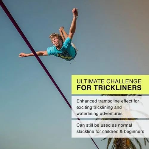 Miniatura 4 de GIBBON Slacklines Surferline con ropa de árbol, morado, 98 pies (línea de 90 pies + correa de trinquete de 8 pies con lazo reforzado) incl.