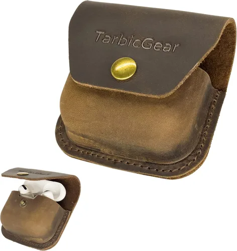 Funda para Airpod con clip para cinturón, funda de cuero universal para Airpod Pro, Samsung Galaxy Buds y Beats Studio Buds, bolsa de cuero real