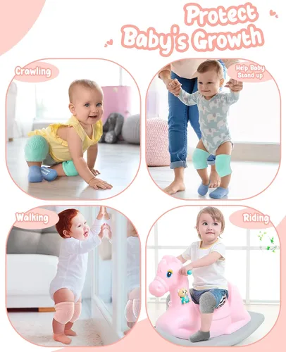 Miniatura 12 de BOSONER Calcetines antideslizantes para bebés, niños y niñas, el mejor regalo para bebés, rodilleras unisex para bebés y niños pequeños