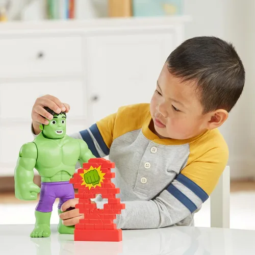 Miniatura 3 de Marvel Spidey and His Amazing Friends Power Smash Hulk Figura de acción, juguetes de Hulk de 10 pulgadas, juguetes preescolares, juguetes