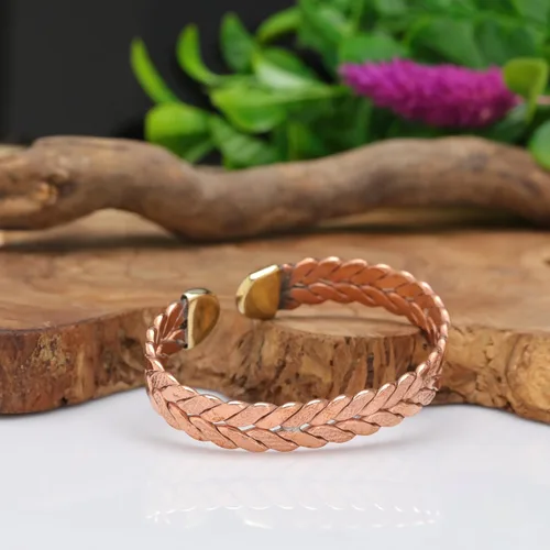 Miniatura 12 de Handmade Elegant Copper Bracelet for Women - Pure Copper Bracelet for Pain Relief and Stress Relief - Adjustable Entwisted Copper Bracelet to Fit