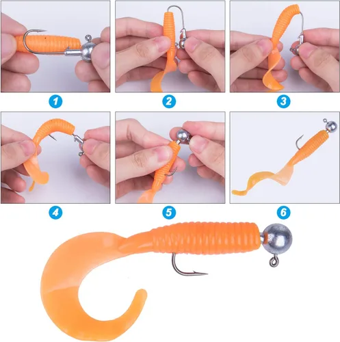Miniatura 3 de Goture Round Jig Head, Jig Head Hooks for Freshwater Saltwater Fishing, Swimbait Jig Heads with Fishing Box for Trout Bass Fishing, Crappie Pro Jig
