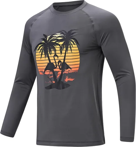 Miniatura 26 de Camisetas de natación de manga larga para hombres Rashguard UPF 50+ Camisa de protección solar UV Atlética Entrenamiento Correr Senderismo Camiseta
