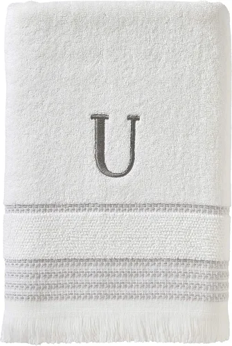 Miniatura 87 de SKL Home Toalla de baño casual con monograma, S, 28 x 54 pulgadas, color blanco
