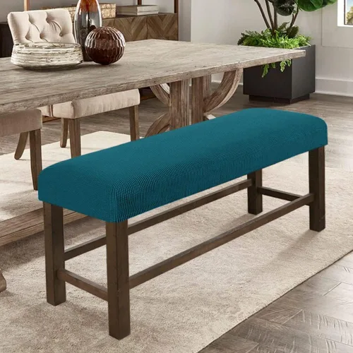 Miniatura 30 de Fundas de banco rectangulares, funda extraíble para silla de comedor, ajuste suave, universal, elásticas, antipolvo, lavable, protector de asiento