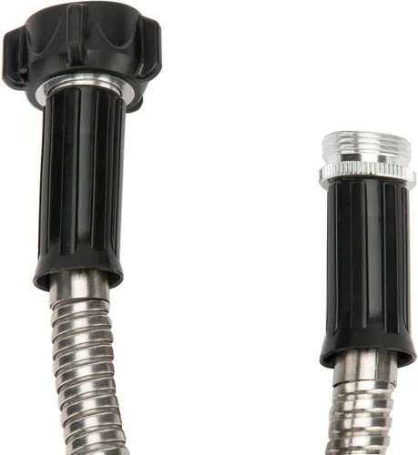 Miniatura 7 de Yanwoo Manguera de jardín corta de acero inoxidable 304 de 3 pies con conector hembra a macho, manguera de agua, manguera de metal, manguera