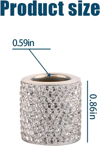 Miniatura 2 de BELOMI Paquete de 4 Collares para Reposacabezas de Coche, Collares Brillantes para Reposacabezas de Coche Anillos Decorativos, Collares de Blanco