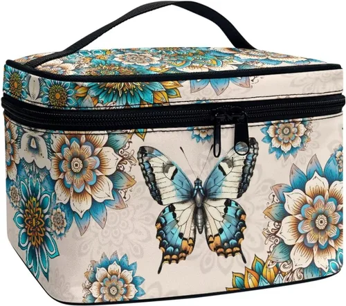 Miniatura 8 de doginthehole Bolsa de maquillaje, bolsa de cosméticos de viaje, bolsa de aseo portátil grande, organizador de accesorios para mujeres y niñas