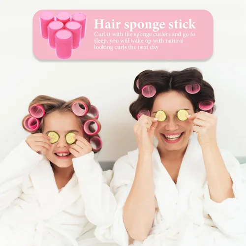 Miniatura 8 de Rodillo de pelo para flequillo, 12 unidades, rizadores de esponja para el cabello, autoagarre para mujeres y niñas