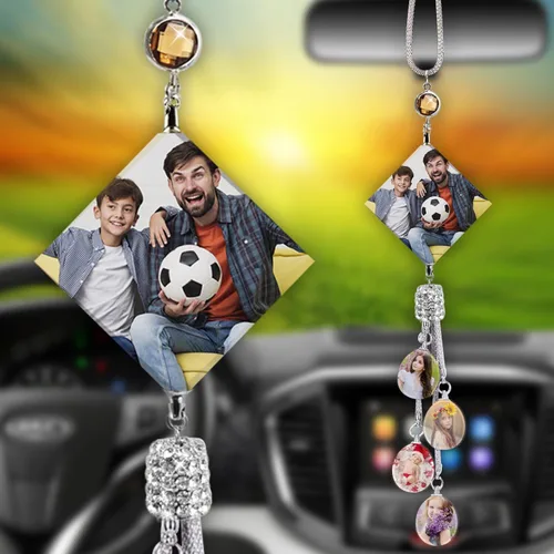 Miniatura 12 de Colgante de coche personalizado con foto, accesorios personalizados para coche, decoración cubo colgante