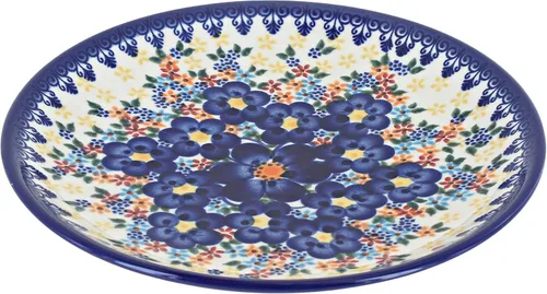 Miniatura 26 de Platos de postre amarillos Alyssa de cerámica polaca de Blue Rose - Diámetro de 7.5" - Hermoso plato para pastel, aperitivos o bocadillos