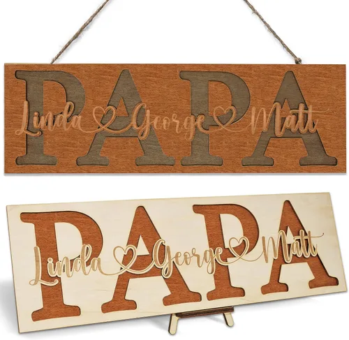 Miniatura 12 de Marco personalizado First Dad Now Grandpa – Regalos para el Día del Padre para el abuelo de parte de los niños – Regalo de papá primerizo – Placa