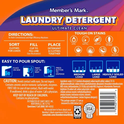 Miniatura 2 de Member's Mark Ultimate Clean - Detergente líquido para ropa (196 onzas, 127 cargas)